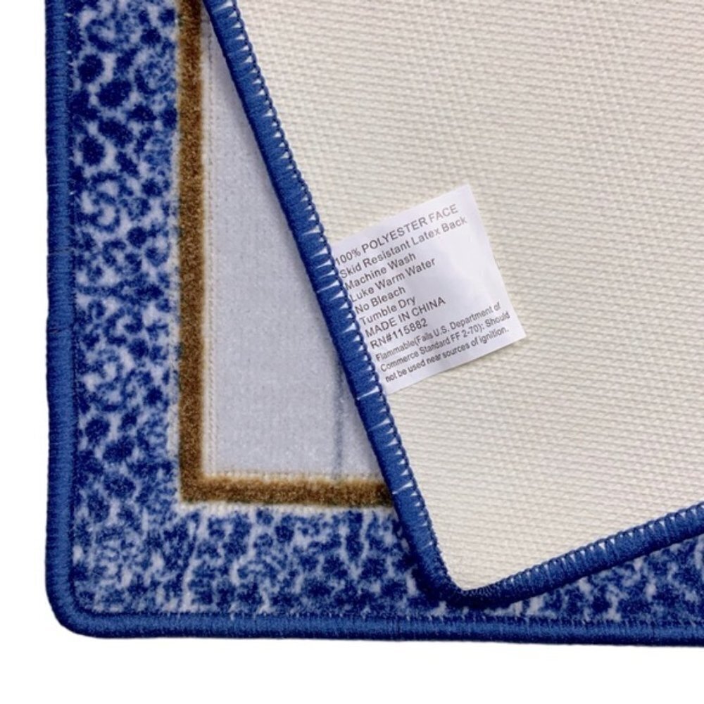 Modern Farmhouse Welcome Home Accent Matt Rug 20 x 32 Inch Blue White - Picture 5 of 14